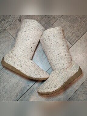 New Y2K Rocket Dog Oatmeal w Confetti Flakes Cable Knit Sweater Boots.